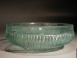 Early Roman molded bluish green glass ribbed bowl