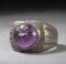 Roman silver ring with amethyst intaglio.