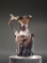 Roman amber glass juglet with trefoil mouth and ribbed body.