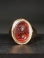 Roman athlete bust Carnelian intaglio. Set in modern 18K gold ring.