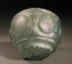 Sassanian bluish-green cut glass small bowl or pyxis.
