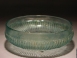 Early Roman molded bluish green glass ribbed bowl