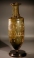 Roman olive green glass amphora with wheel-cut ornament and pointed-base.