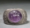 Roman silver ring with amethyst intaglio.