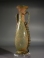 Roman greenish yellow glass amphora with turquoise-green glass twin handles.