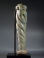 Late Roman metal core deep turquoise glass balsamarium.