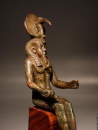 Egyptian bronze figure of Khonsu.