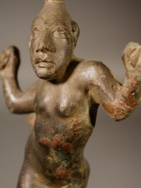 Graeco Roman bronze figure of a grotesque man (- a balsamarium).