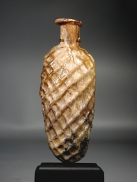 Sidonian amber glass ???Date Flask?? with diamonds ornament.