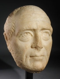 Roman marble portrait head of a man.