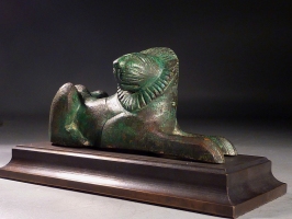 Greek Archaic bronze lion.