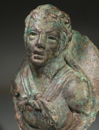 Greek Hellenistic Bronze Herakles Roundel. Portrait of a ruler.
