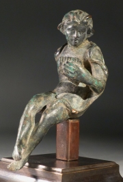 Hellenistic bronze Pan playing the syrnix.