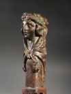 Roman bronze herm bust of Herakles.