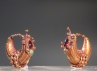 Greek gold pair of earrings.