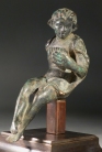 Hellenistic bronze Pan playing the syrnix.